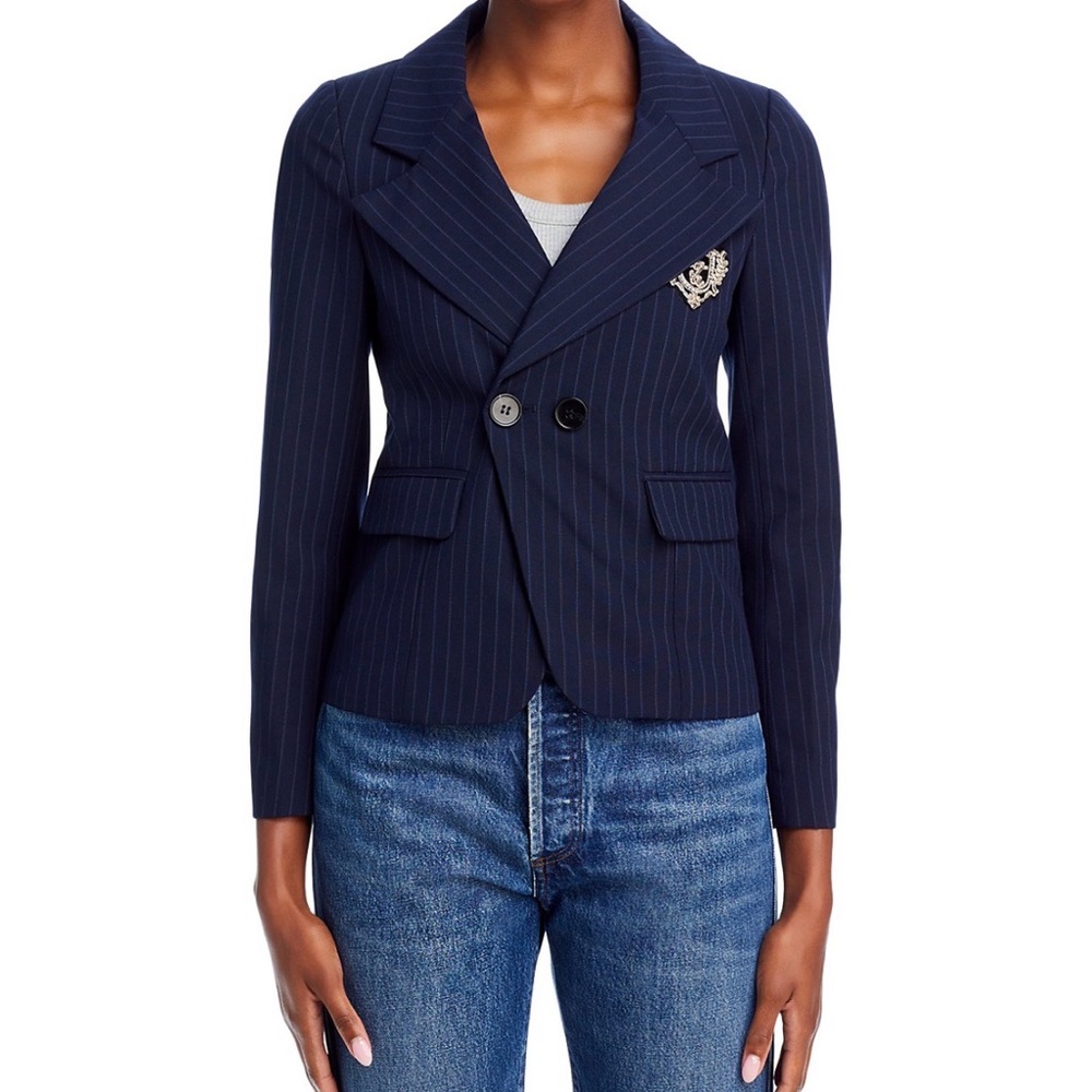 Navy Pinstripe Women's Blazer